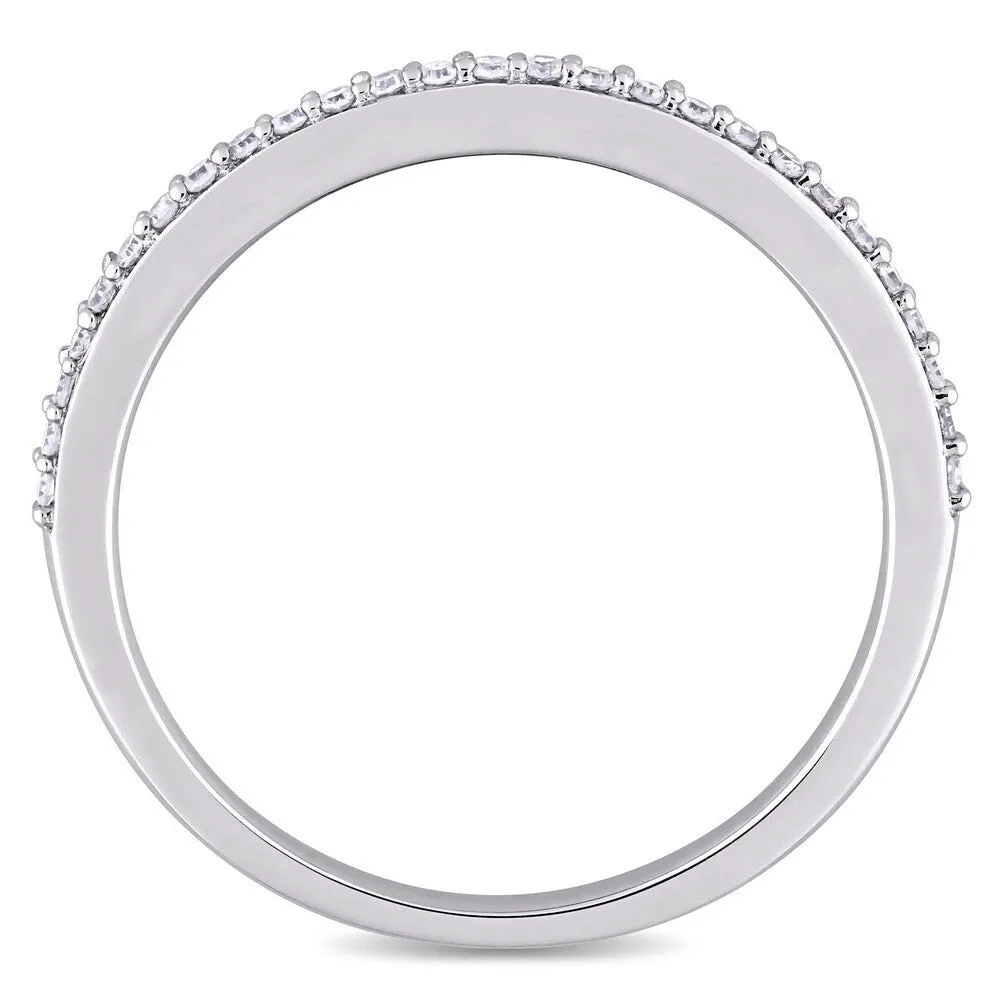 Miadora 14k White Gold 1/8ct TDW Diamond Semi-Eternity Band sold by Zulily product image thumbnail 5