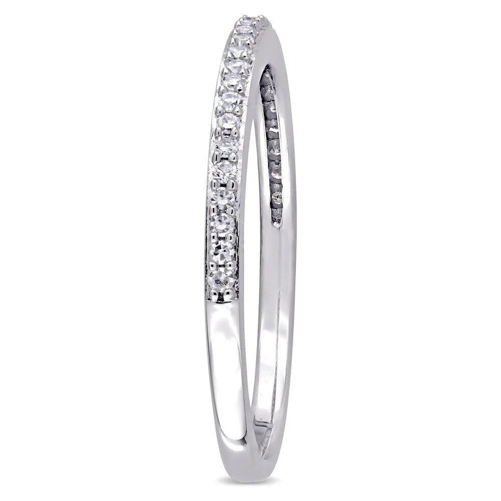 Miadora 14k White Gold 1/8ct TDW Diamond Semi-Eternity Band sold by Zulily product image thumbnail 2