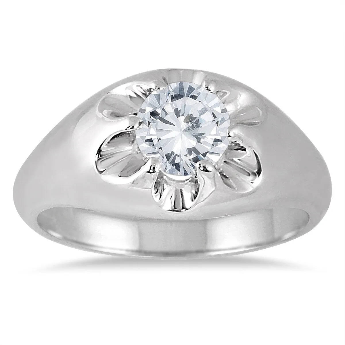 AGS Certified 1 Carat Men's Diamond Solitaire Ring in 10K White Gold (I-J Color, I2-I3 Clarity) sold by Zulily
