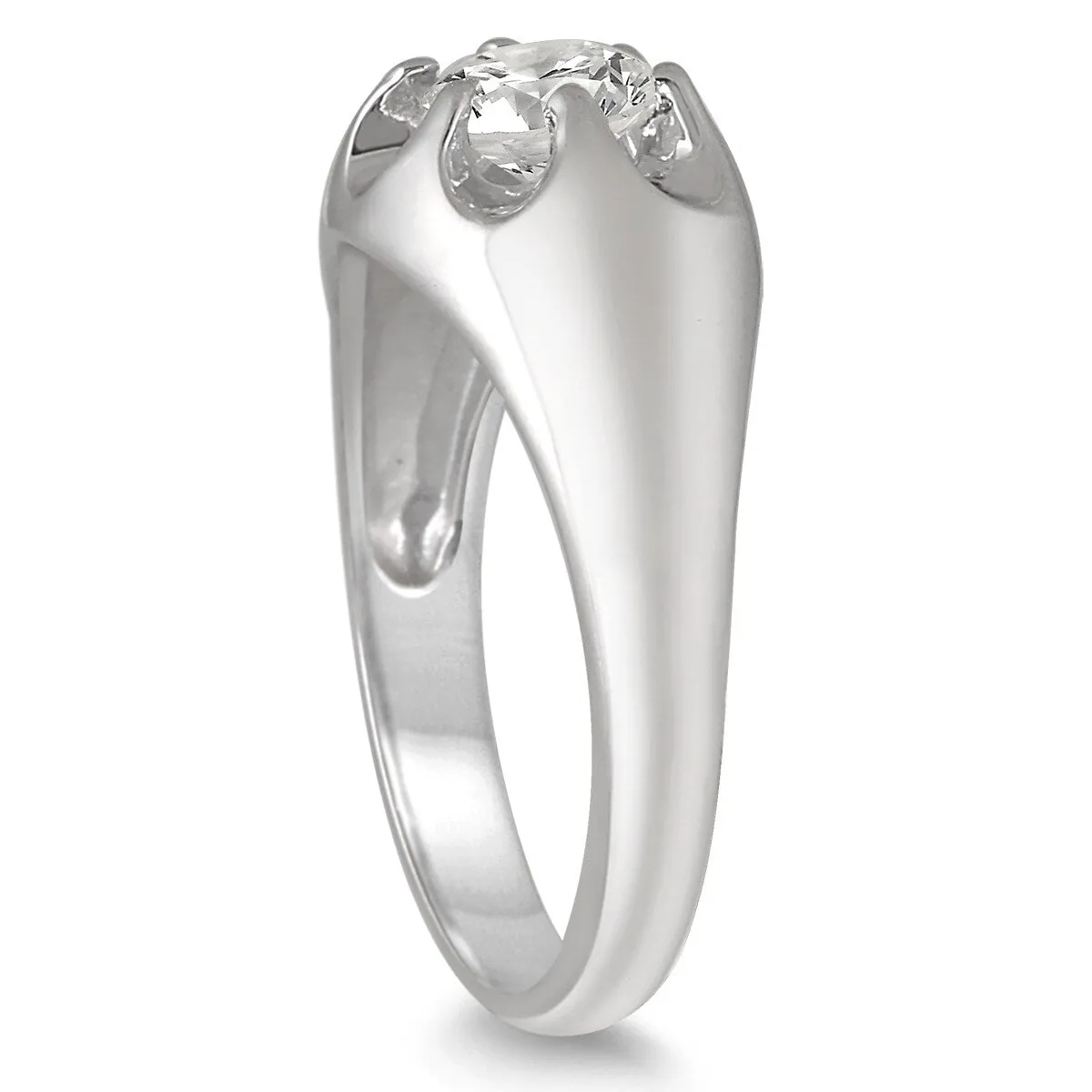 AGS Certified 1 Carat Men's Diamond Solitaire Ring in 10K White Gold (I-J Color, I2-I3 Clarity) sold by Zulily product image thumbnail 2