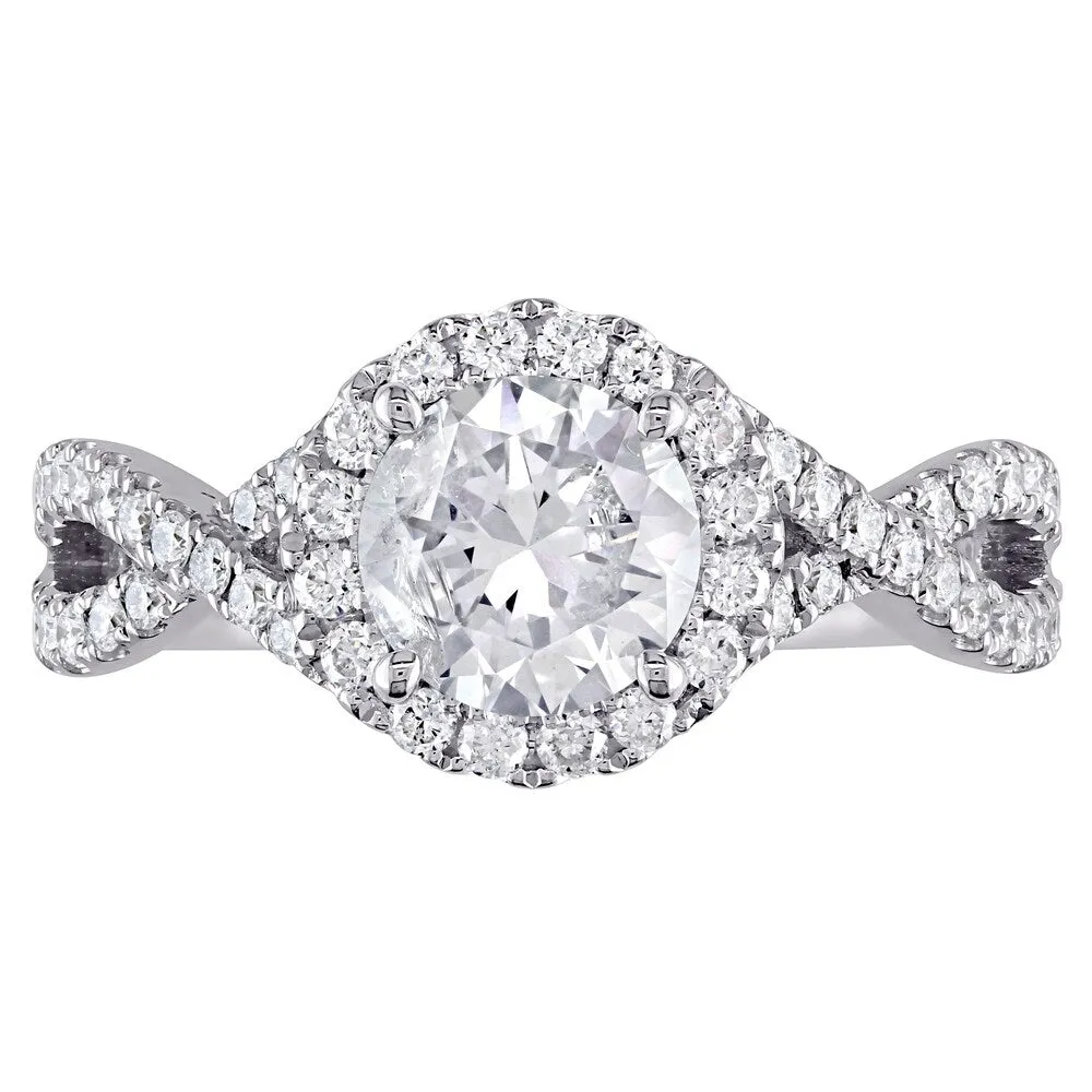 Miadora Signature Collection 14k White Gold 1 3/8ct TDW Diamond Crossover Infinity Engagement Ring sold by Zulily product image thumbnail 5