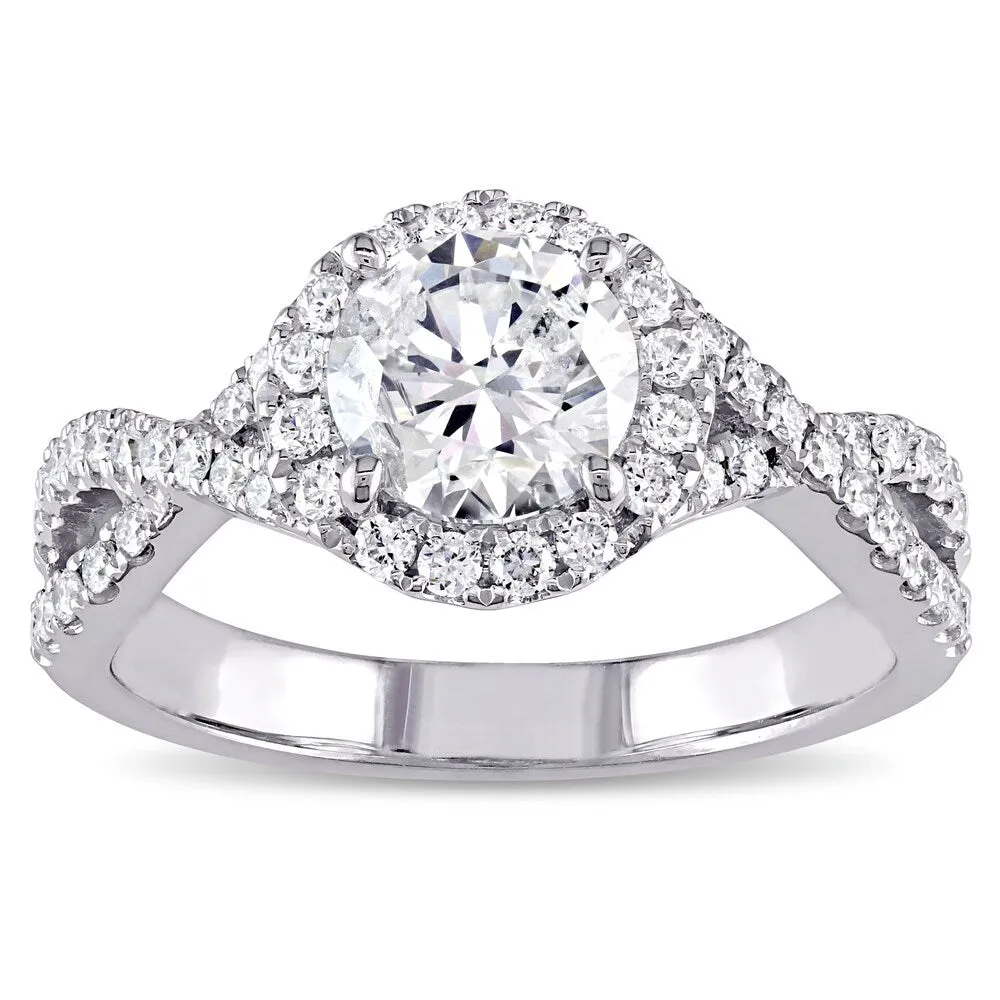 Miadora Signature Collection 14k White Gold 1 3/8ct TDW Diamond Crossover Infinity Engagement Ring sold by Zulily product image thumbnail 4