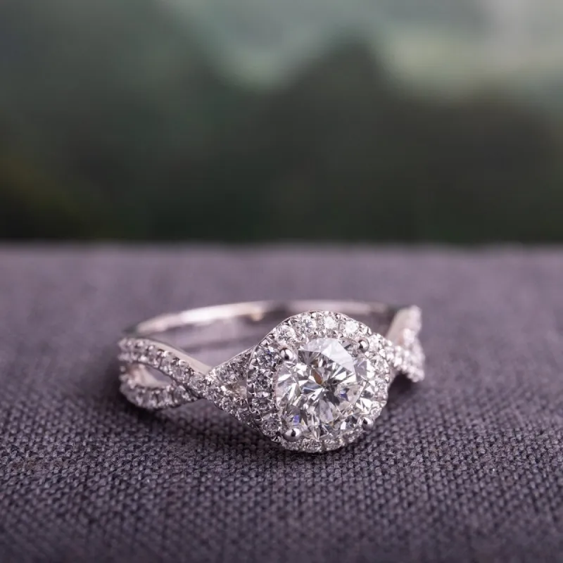 Miadora Signature Collection 14k White Gold 1 3/8ct TDW Diamond Crossover Infinity Engagement Ring sold by Zulily