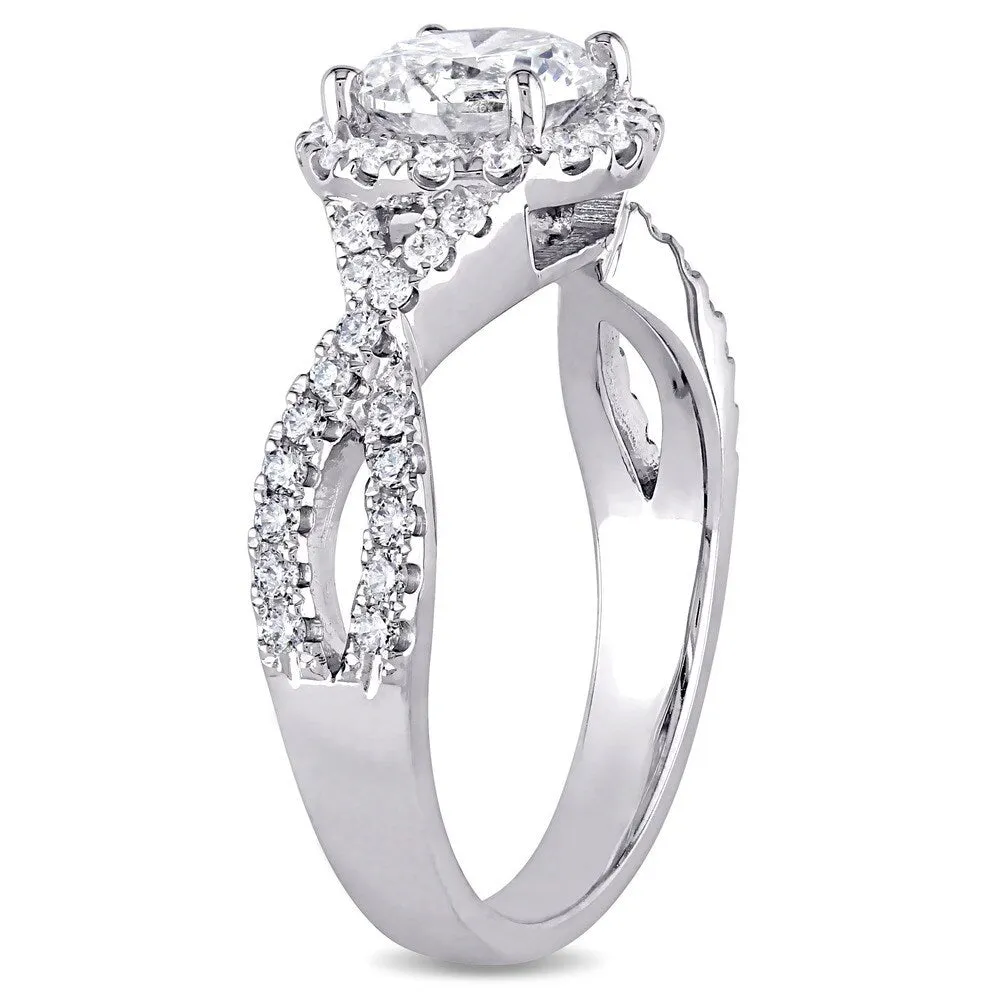 Miadora Signature Collection 14k White Gold 1 3/8ct TDW Diamond Crossover Infinity Engagement Ring sold by Zulily product image thumbnail 3