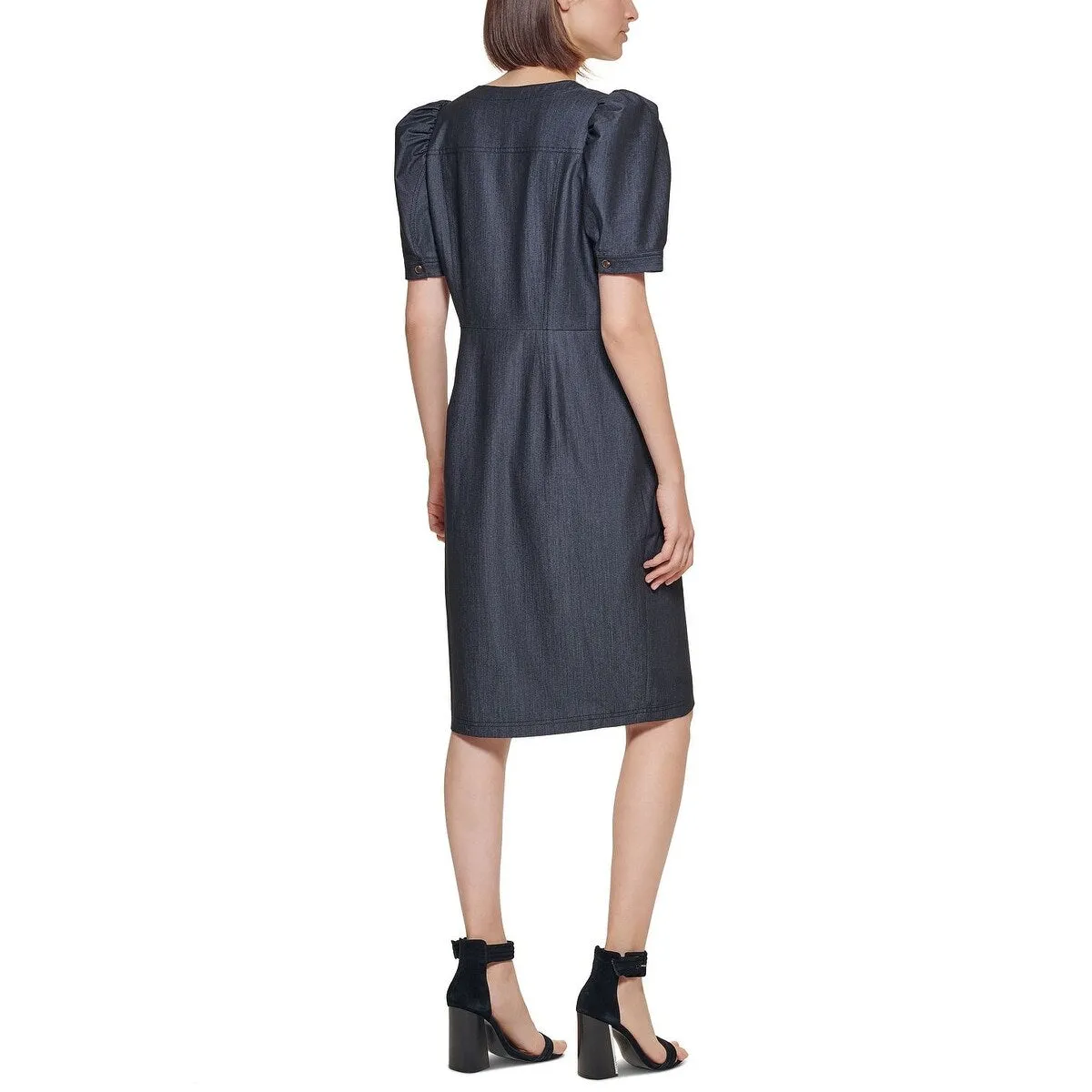 Calvin Klein Women's Denim Puff Sleeve Sheath Dress Blue Size 10 sold by Zulily product image thumbnail 2