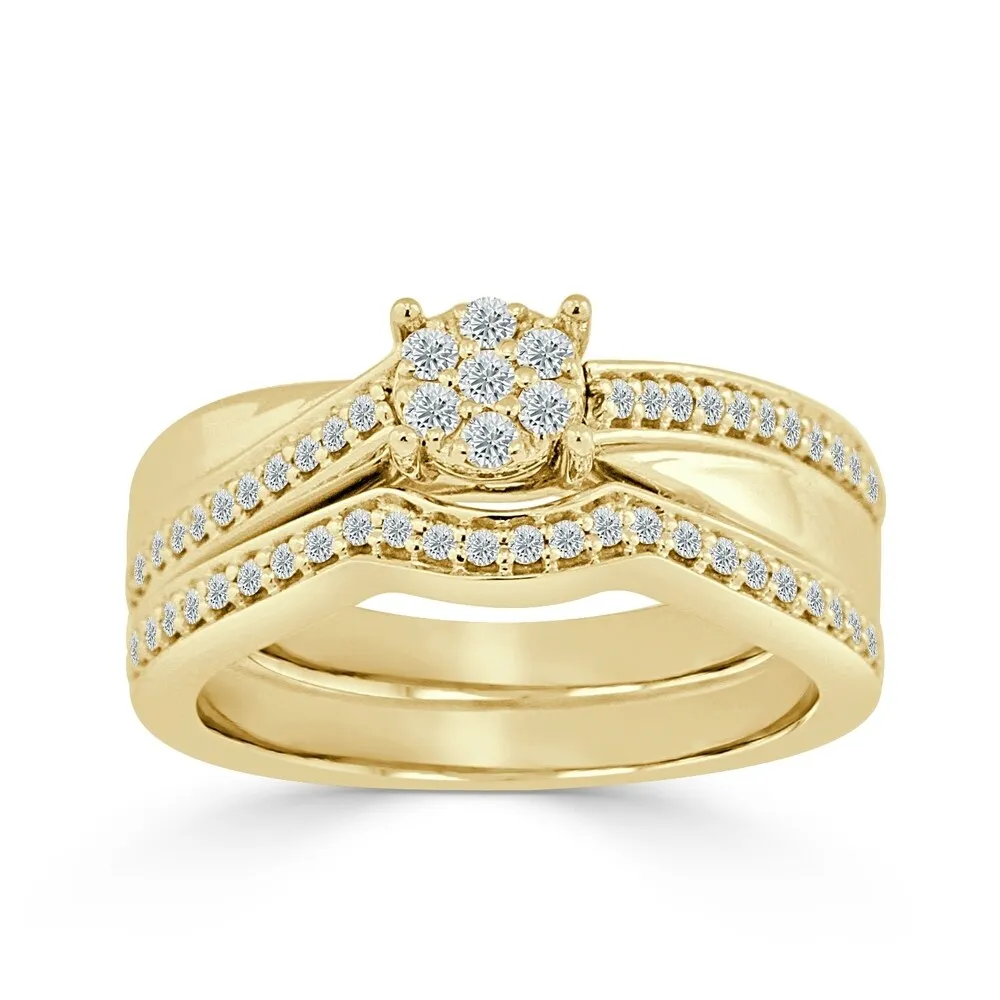 Auriya Round 1/3ct TDW Diamond Engagement Ring Set 14k Gold sold by Zulily product image thumbnail 2