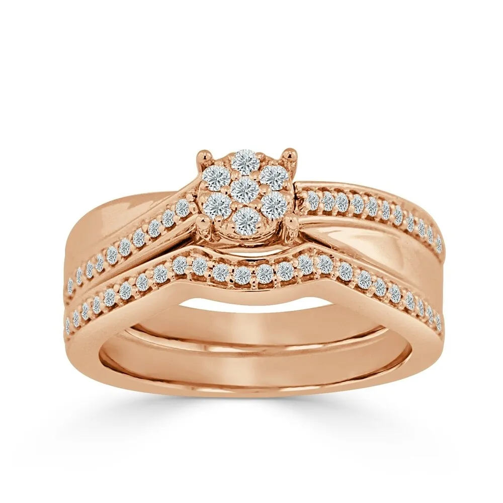 Auriya Round 1/3ct TDW Diamond Engagement Ring Set 14k Gold sold by Zulily product image thumbnail 3