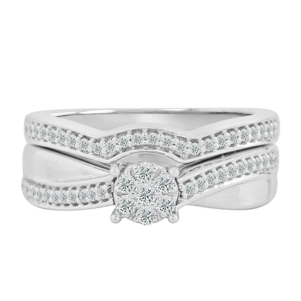 Auriya Round 1/3ct TDW Diamond Engagement Ring Set 14k Gold sold by Zulily product image thumbnail 4