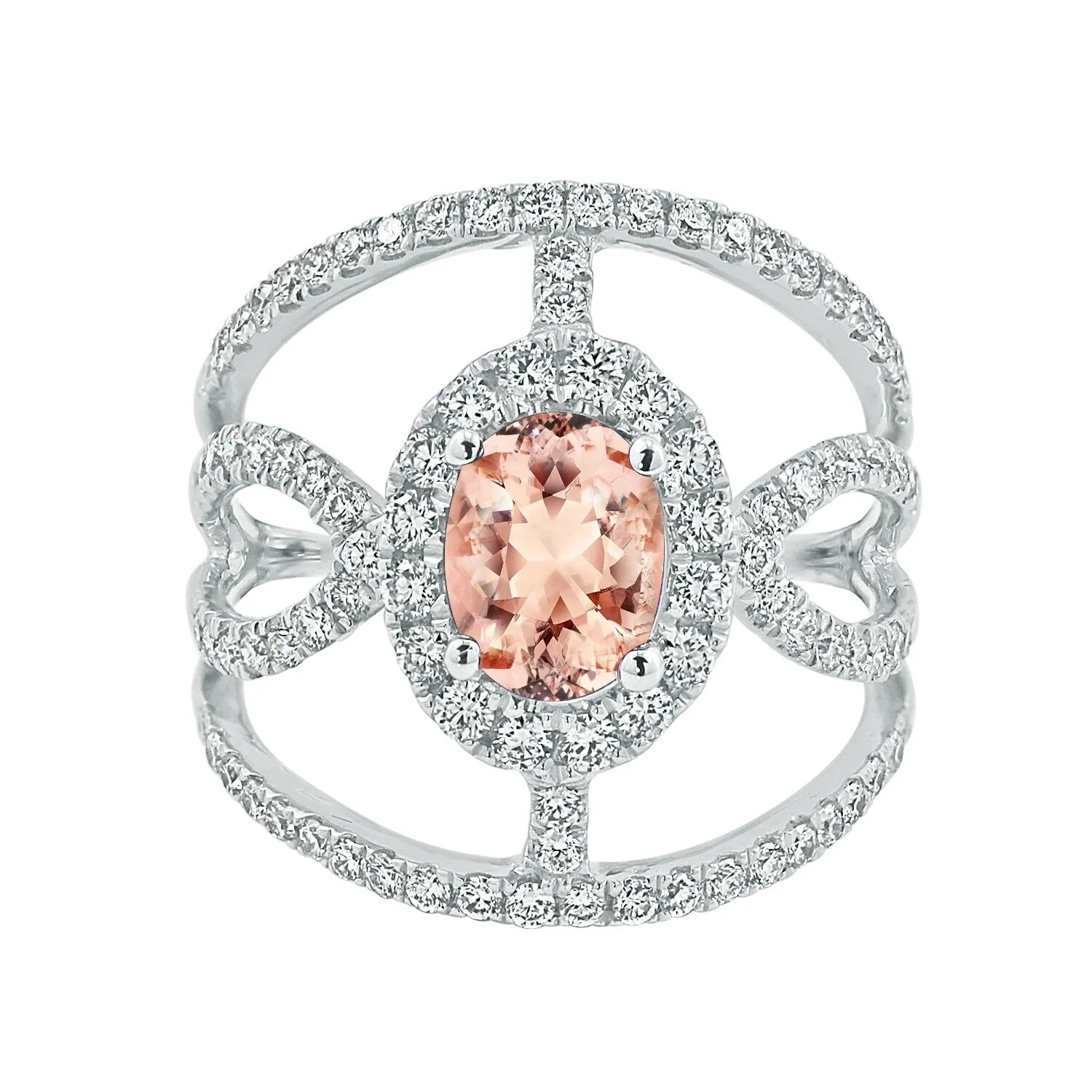 Auriya Modern 5/8ct Oval-cut Morganite and Diamond Ring 1ctw 18K Gold sold by Zulily product image thumbnail 2