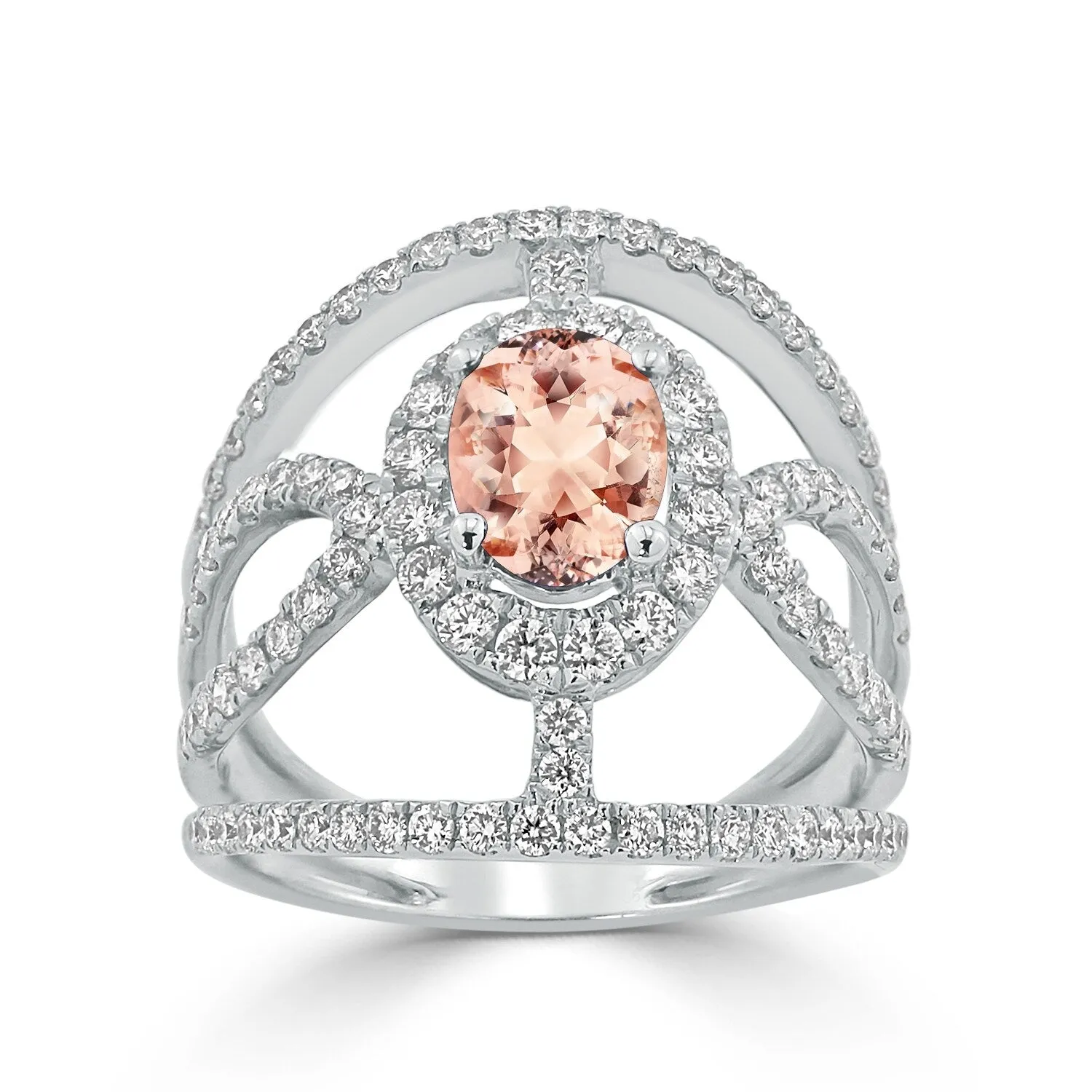 Auriya Modern 5/8ct Oval-cut Morganite and Diamond Ring 1ctw 18K Gold sold by Zulily