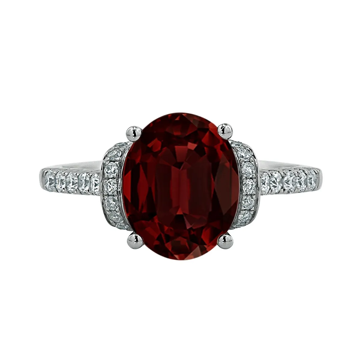 Auriya Modern 2 3/8ct Oval Garnet and Diamond Engagement Ring 3/8cttw 14k Gold sold by Zulily product image thumbnail 2