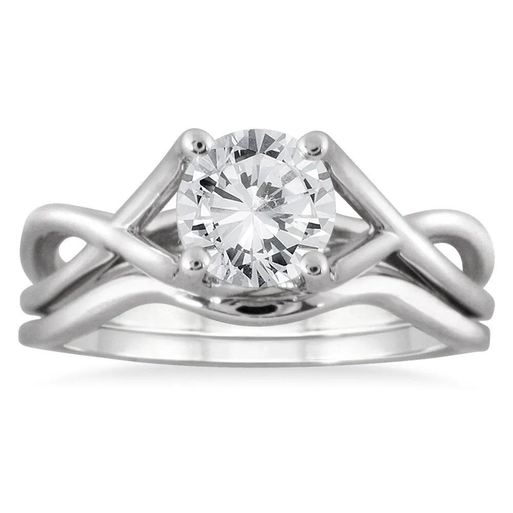 AGS Certified 1 Carat Diamond Bridal Set in 14K White Gold (J-K Color, I2-I3 Clarity) sold by Zulily