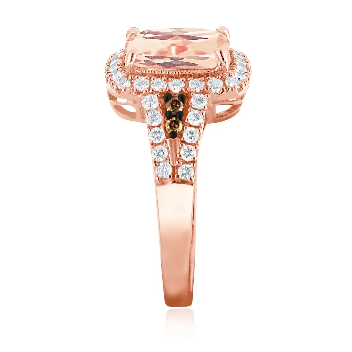 Auriya 10k Two-Tone Rose Gold 2ct Cushion-Cut Morganite and 1/2ct Halo Diamond Engagement Ring sold by Zulily product image thumbnail 4