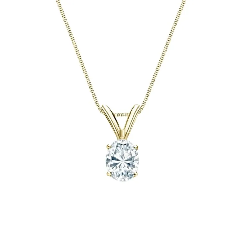 Auriya 14k Gold 0.30ctw Oval Solitaire Lab Grown Diamond Necklace 4-Prong Basket (H-I VS) - 0.3 sold by Zulily product image thumbnail 2