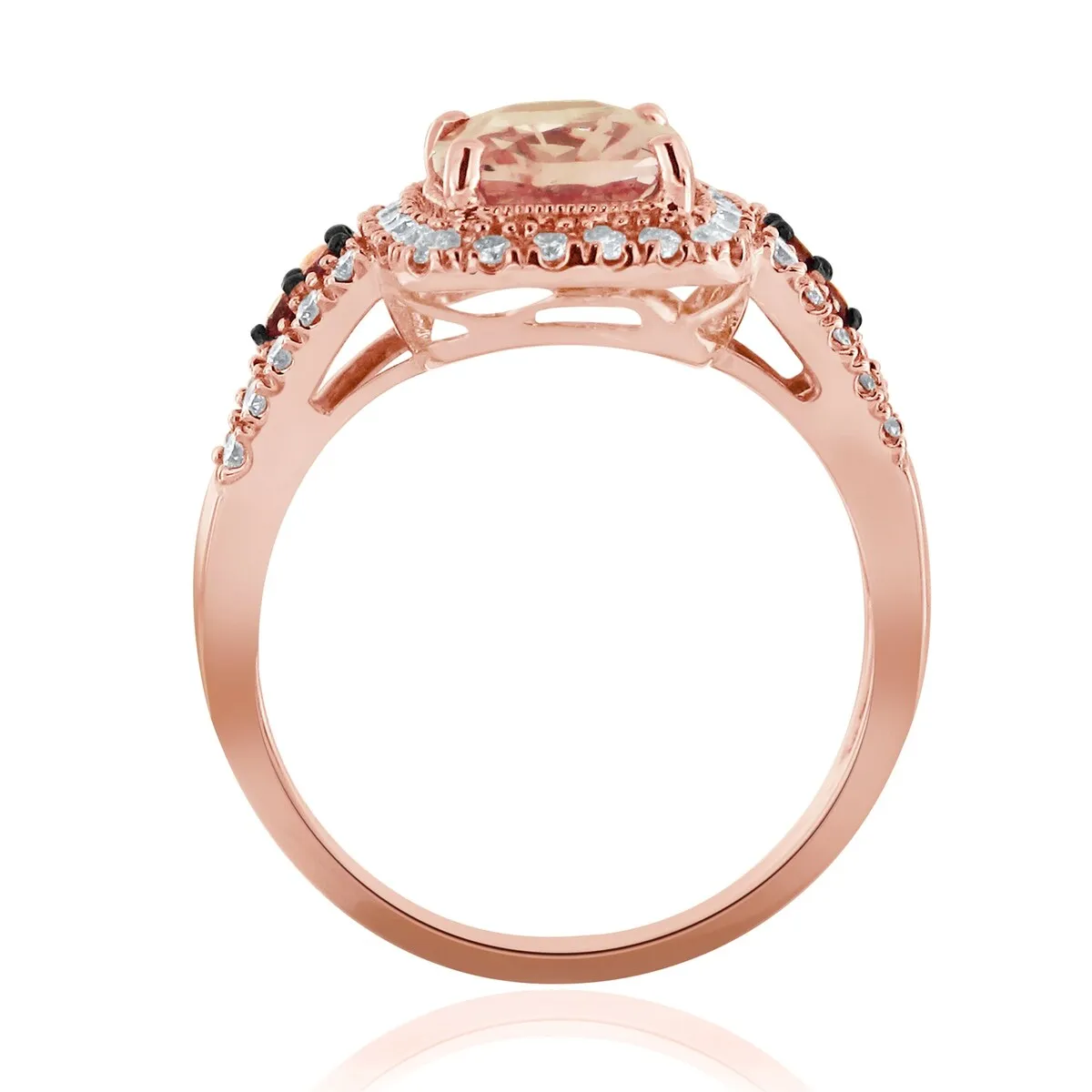 Auriya 10k Two-Tone Rose Gold 2ct Cushion-Cut Morganite and 1/2ct Halo Diamond Engagement Ring sold by Zulily product image thumbnail 3