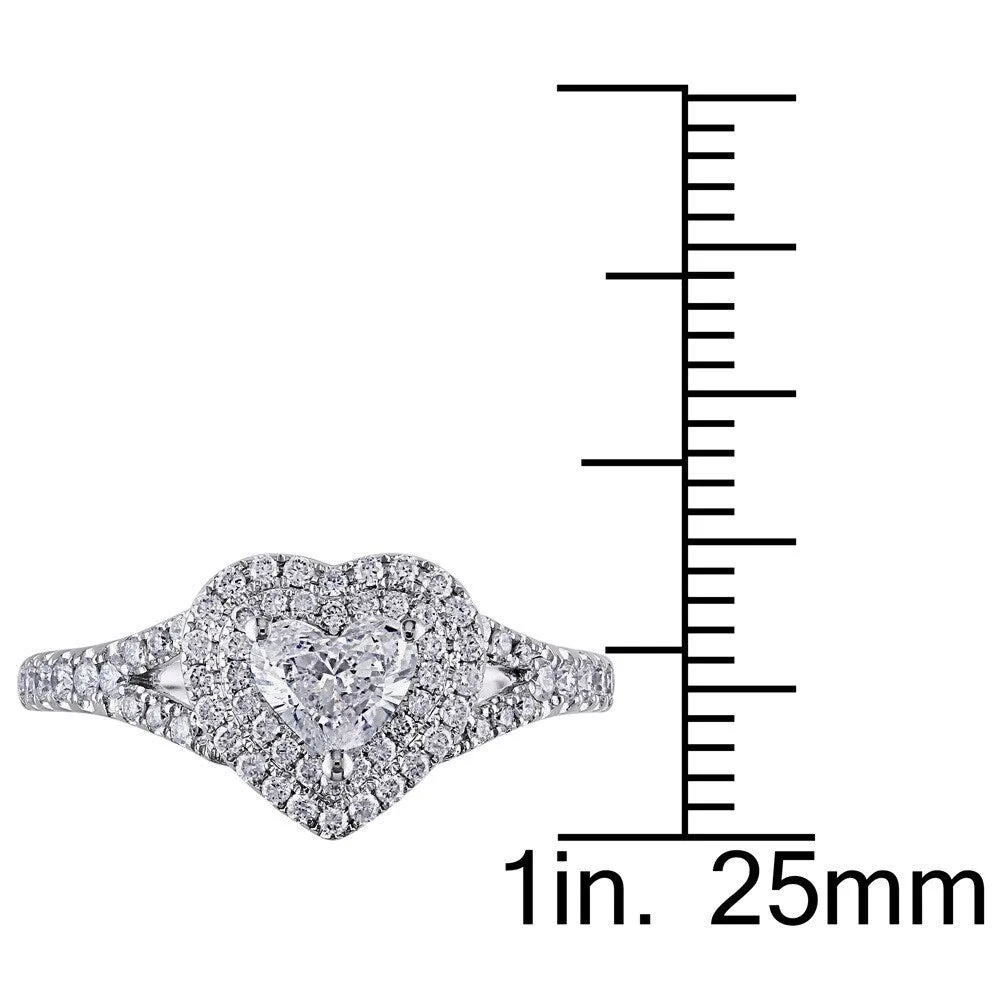 Miadora Signature Collection 14k White Gold 1ct TDW Diamond Heart Engagement Ring sold by Zulily product image thumbnail 3