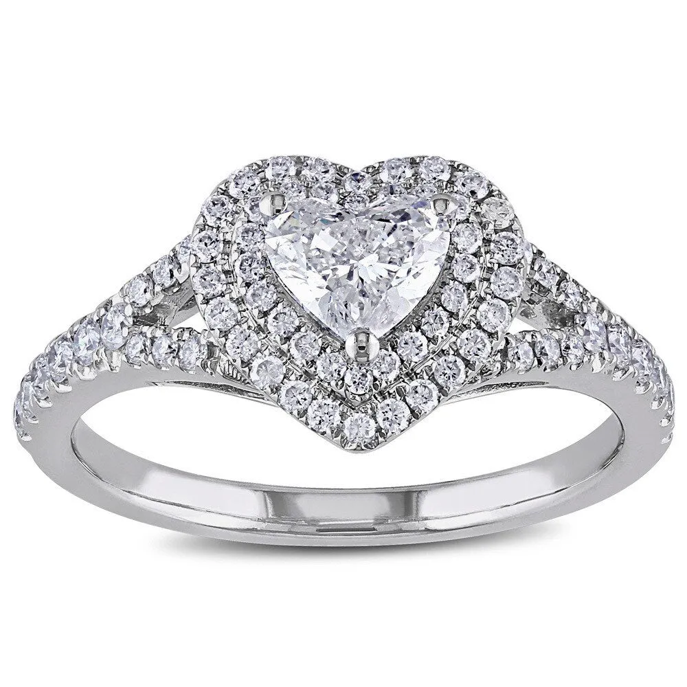 Miadora Signature Collection 14k White Gold 1ct TDW Diamond Heart Engagement Ring sold by Zulily