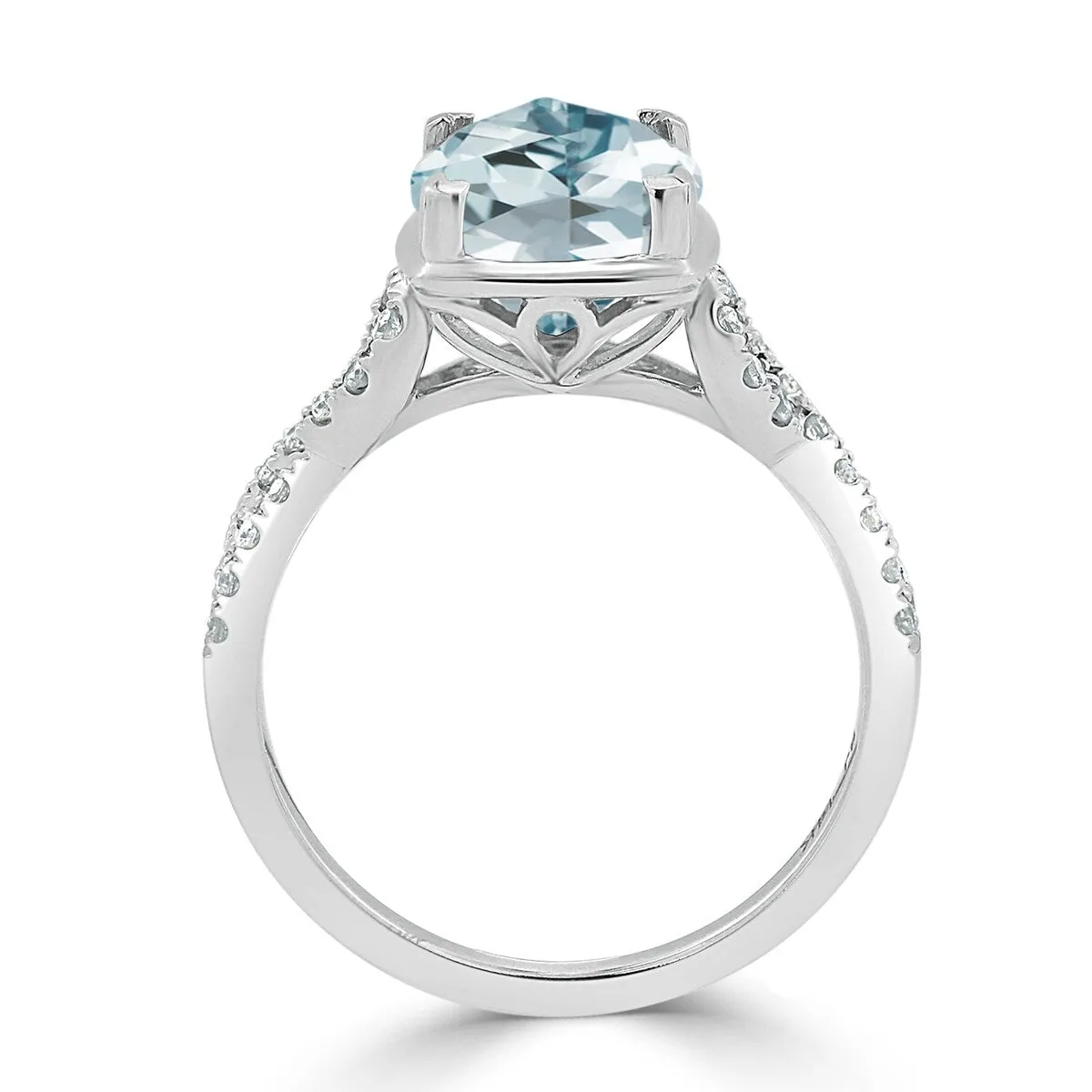 Auriya 2 1/3ct Cushion-cut Aquamarine and Diamond Engagement Ring 1/5ctw 14kt Gold sold by Zulily product image thumbnail 5
