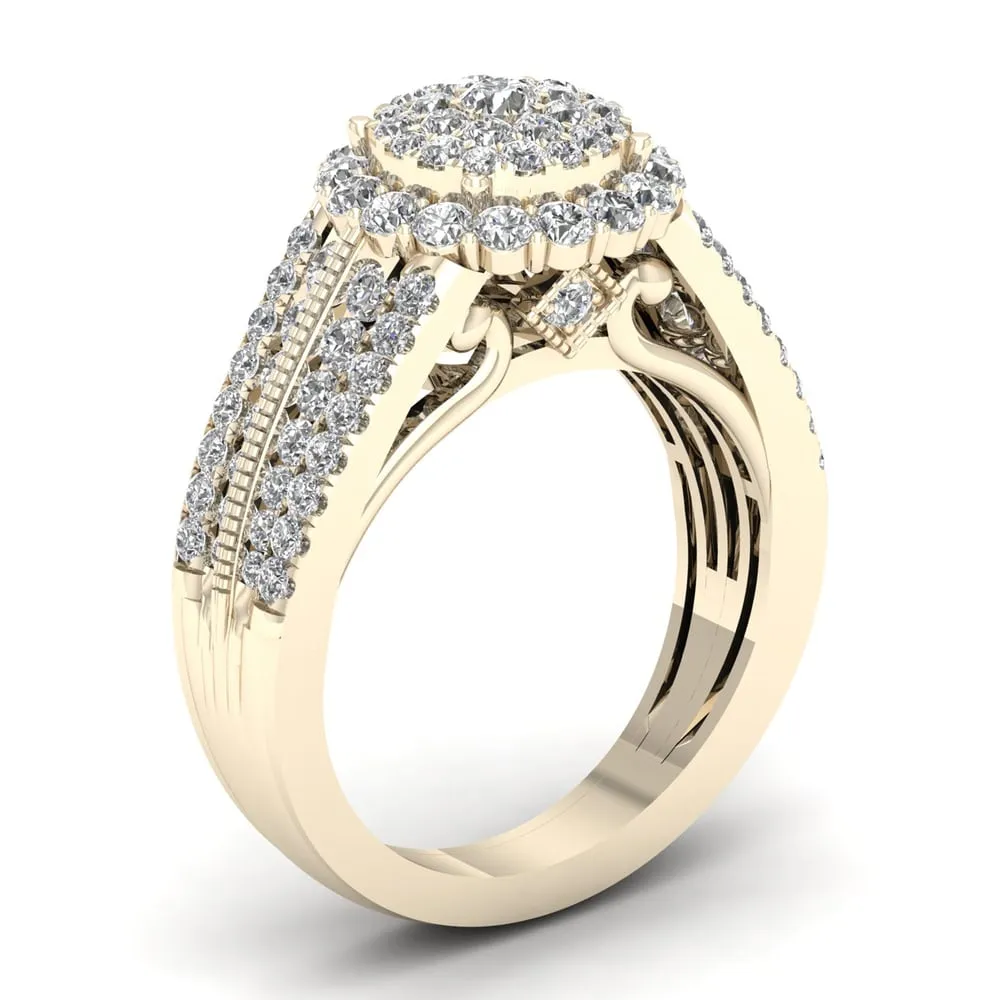 De Couer 1 3/8ct TDW Diamond Cluster Engagement Ring - Yellow sold by Zulily product image thumbnail 2