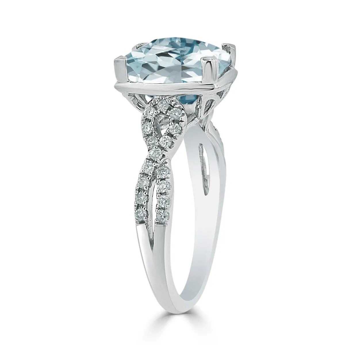 Auriya 2 1/3ct Cushion-cut Aquamarine and Diamond Engagement Ring 1/5ctw 14kt Gold sold by Zulily product image thumbnail 4