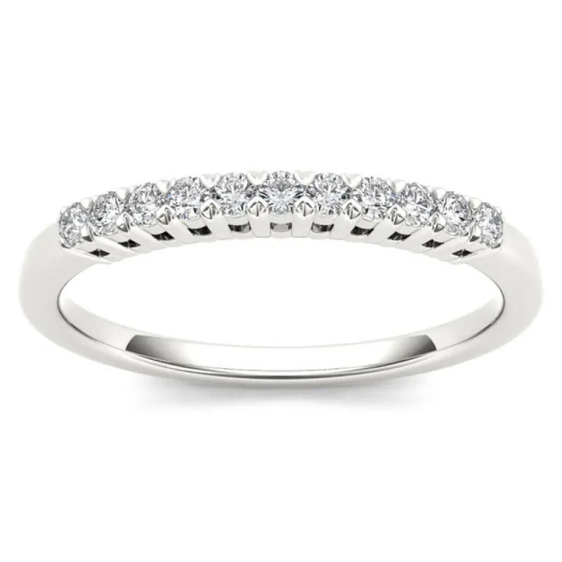 De Couer 10k White Gold 1/5ct TDW Diamond Women's Wedding Band - White H-I sold by Zulily