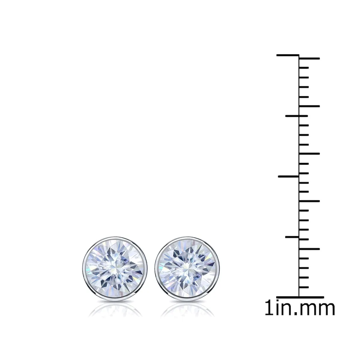 Auriya Platinum 1 1/2ctw Bezel-set Round Moissanite Stud Earrings - 5.9 mm sold by Zulily product image thumbnail 4