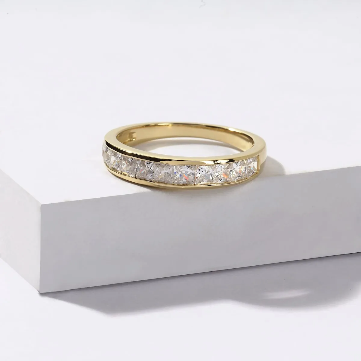 1ct TDW Princess Cut Diamond Womens Wedding Band in 14k Gold by DeCouer sold by Zulily