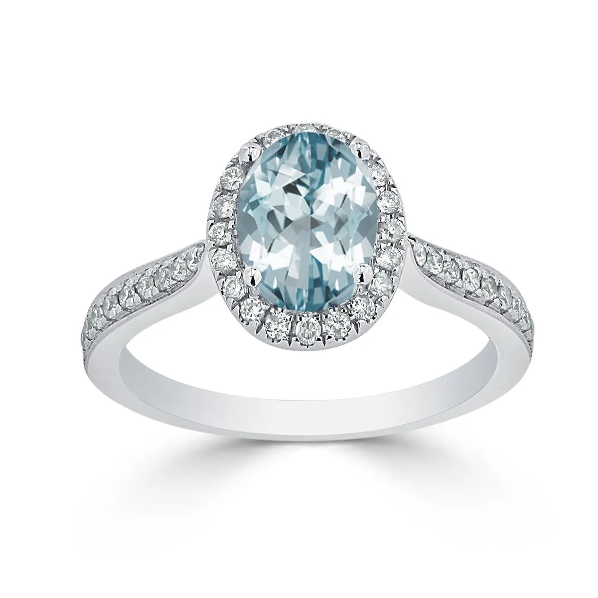 Auriya 1 1/8ct Fancy Oval Aquamarine Halo Diamond Engagement Ring 1/4ctw 14k Gold sold by Zulily product image thumbnail 5