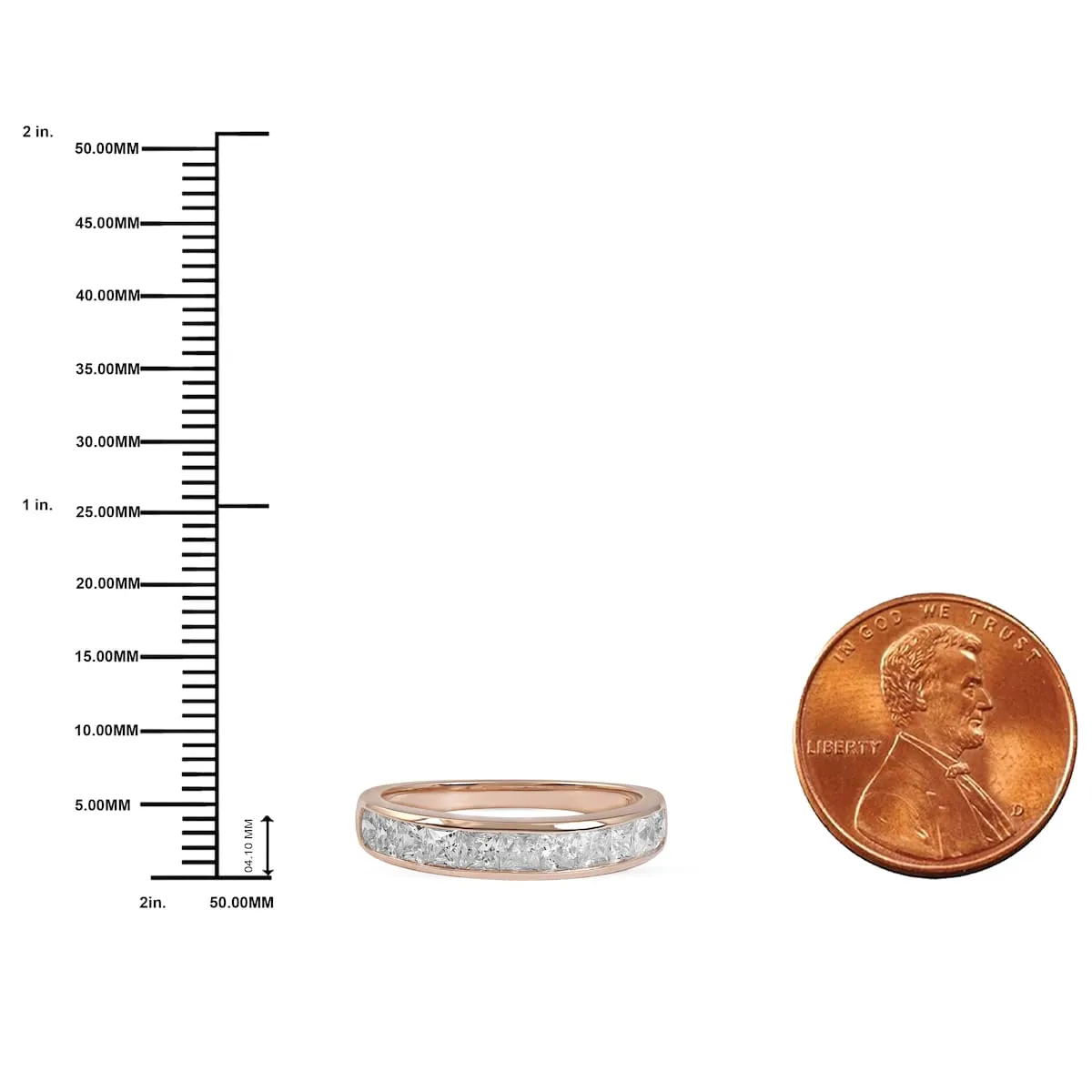 1ct TDW Princess Cut Diamond Womens Wedding Band in 14k Gold by DeCouer sold by Zulily product image thumbnail 3