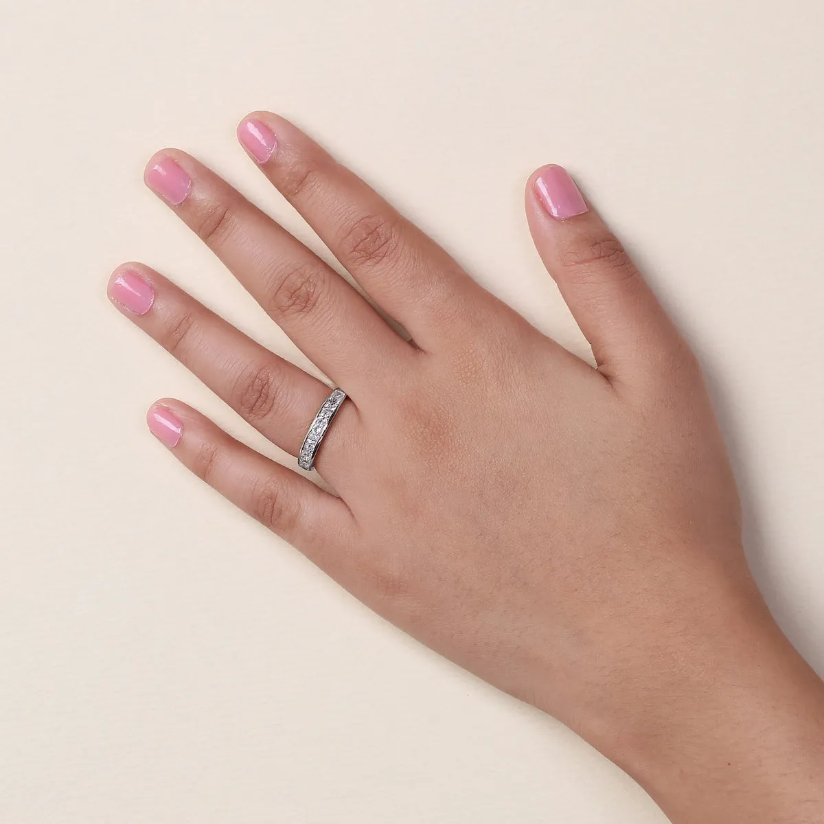 1ct TDW Princess Cut Diamond Womens Wedding Band in 14k Gold by DeCouer sold by Zulily product image thumbnail 2