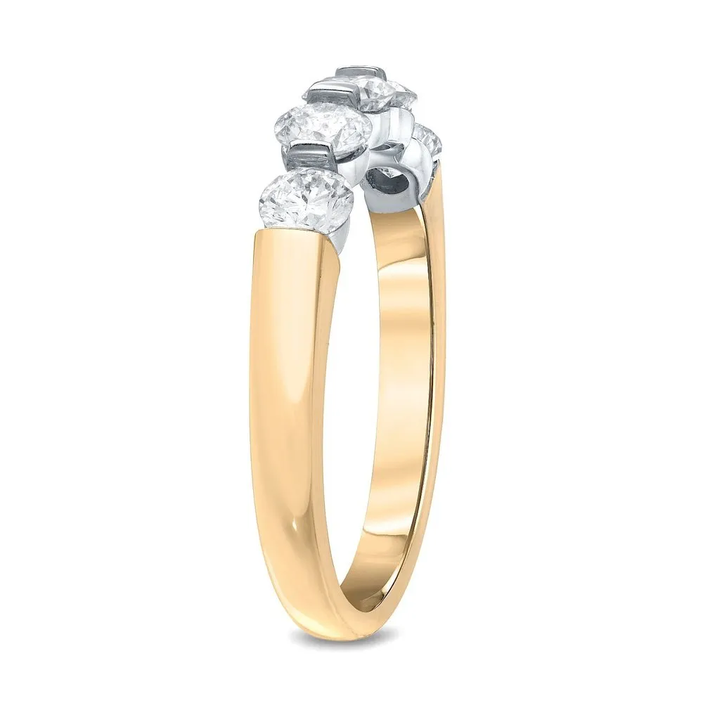 Auriya 3/4ctw Round 5-Stone Diamond Wedding Band 14k Gold sold by Zulily product image thumbnail 3