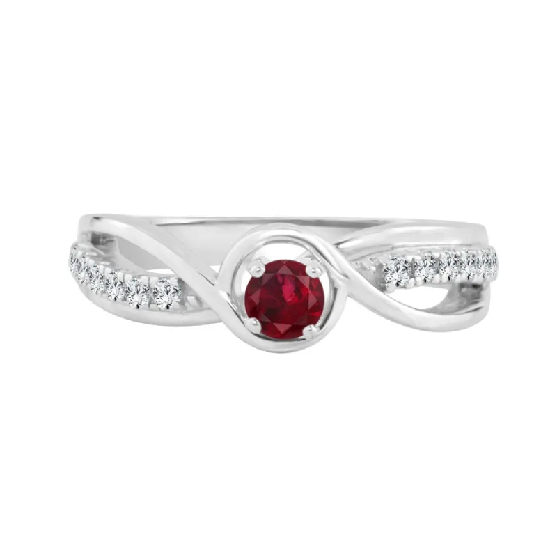 Auriya 14k Gold 1/4ct Ruby and 1/5ct TDW Round Diamond Engagement Ring sold by Zulily