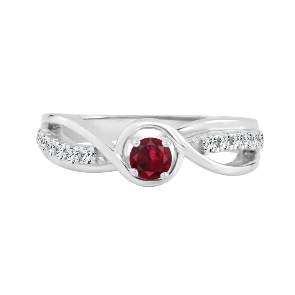 Auriya 14k Gold 1/4ct Ruby and 1/5ct TDW Round Diamond Engagement Ring sold by Zulily