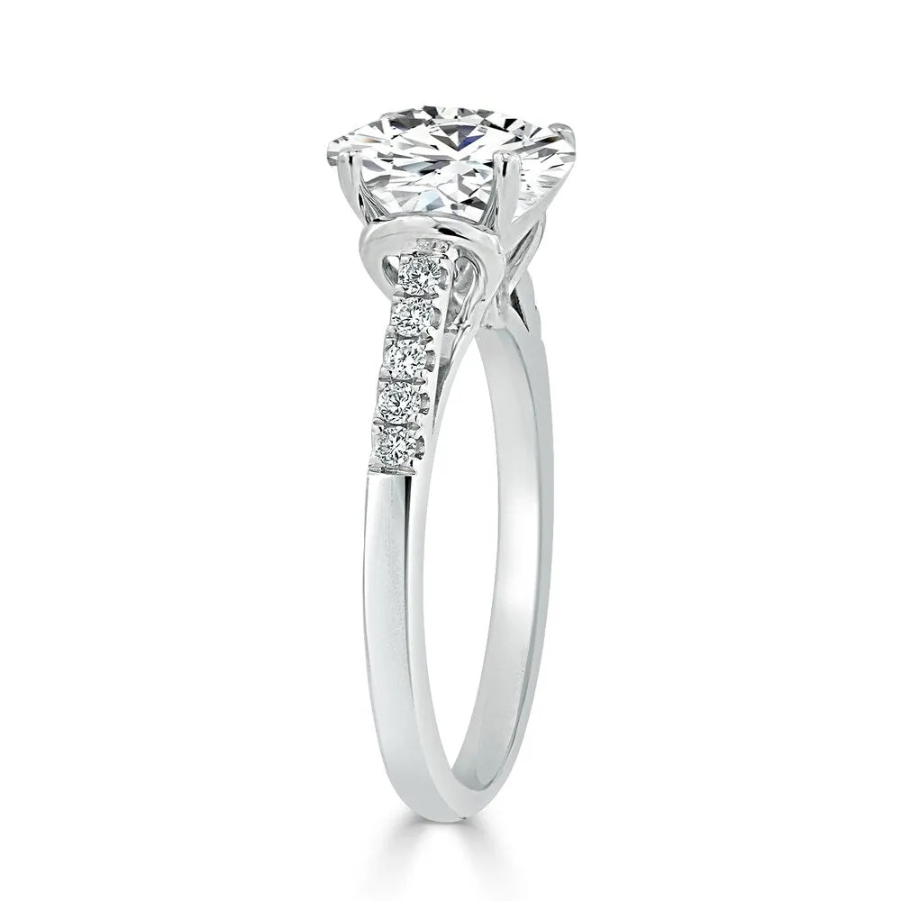 Moissanite by Auriya 14k Gold 2ct Oval-cut and 1/6ctw Diamond Engagement Ring sold by Zulily product image thumbnail 4