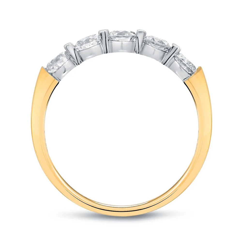 Auriya 3/4ctw Round 5-Stone Diamond Wedding Band 14k Gold sold by Zulily product image thumbnail 4