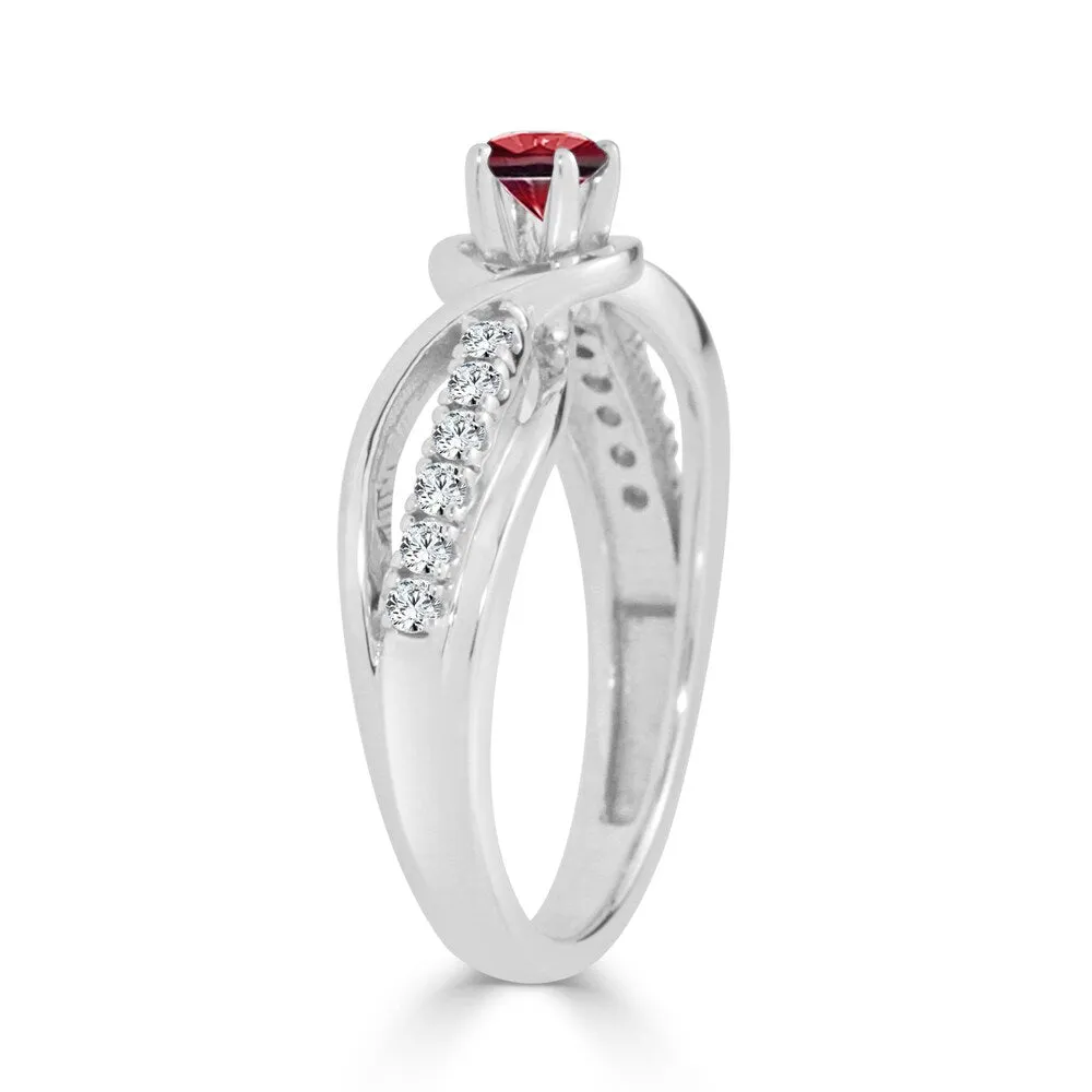 Auriya 14k Gold 1/4ct Ruby and 1/5ct TDW Round Diamond Engagement Ring sold by Zulily product image thumbnail 2