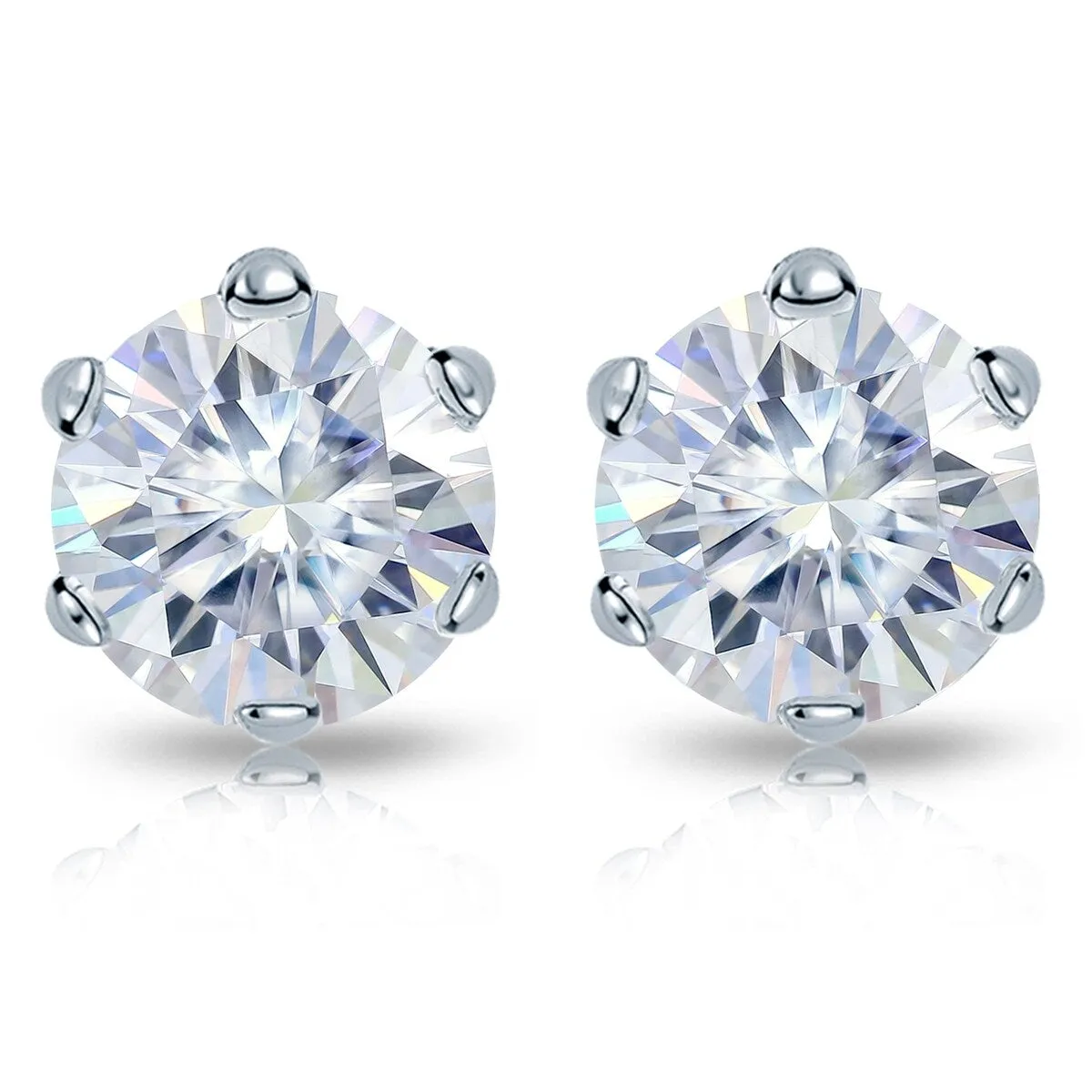 Auriya 18k Gold 1 carat TW Round Moissanite Stud Earrings - 5 mm sold by Zulily product image thumbnail 3