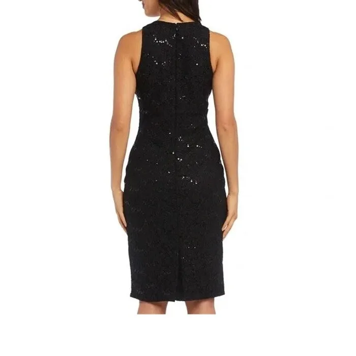 Nightway Women's Floral Sequined Top Fit Flare Dress Black Size 6 Petite sold by Zulily product image thumbnail 2