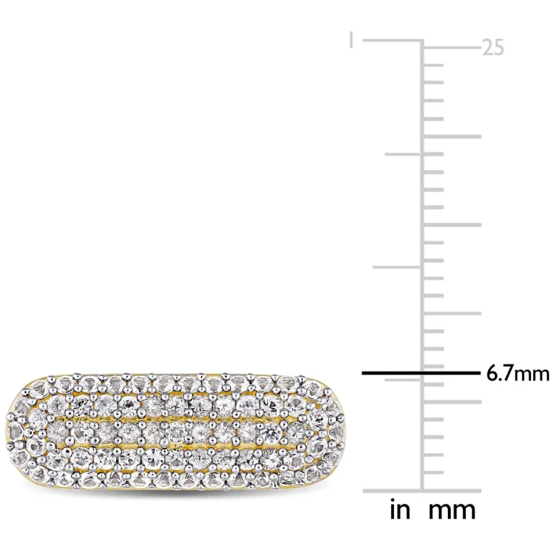 Miadora Yellow Plated Sterling Silver White Sapphire Clustered Oval Cufflinks sold by Zulily