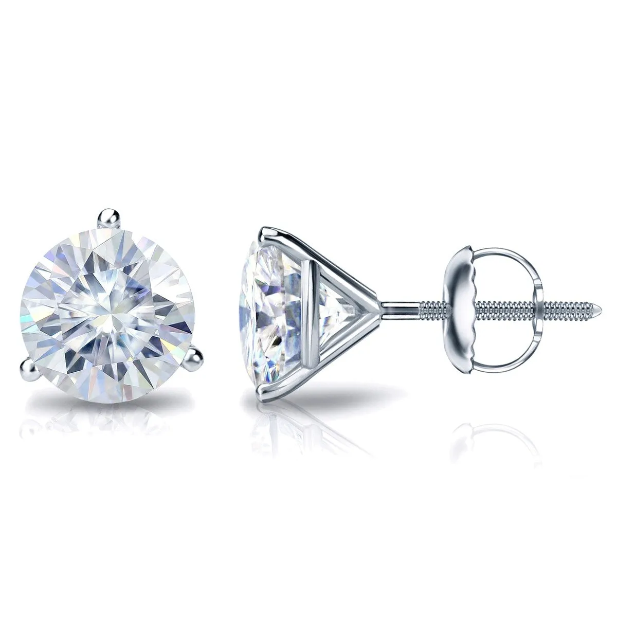 Auriya Platinum 1 1/2ctw Round Moissanite Stud Earrings Martini-set - 5.9 mm sold by Zulily product image thumbnail 3