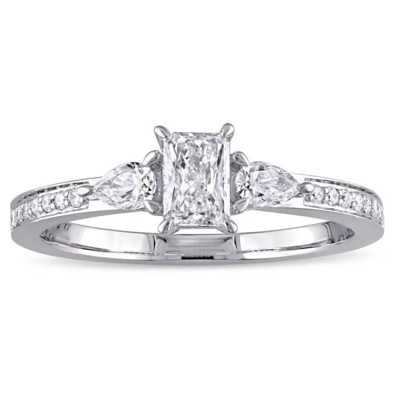Miadora 14k White Gold 5/8ct TDW Multi-Cut Diamond Engagement Ring sold by Zulily