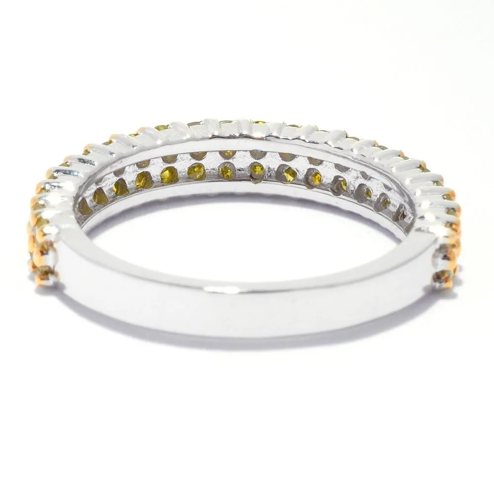 Sterling Silver 1ct TDW Colored Diamond Double Row Ring sold by Zulily product image thumbnail 5