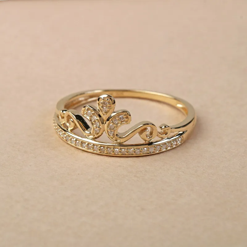1/10ct TDW Diamond Crown Ring in 10k Gold by De Couer sold by Zulily