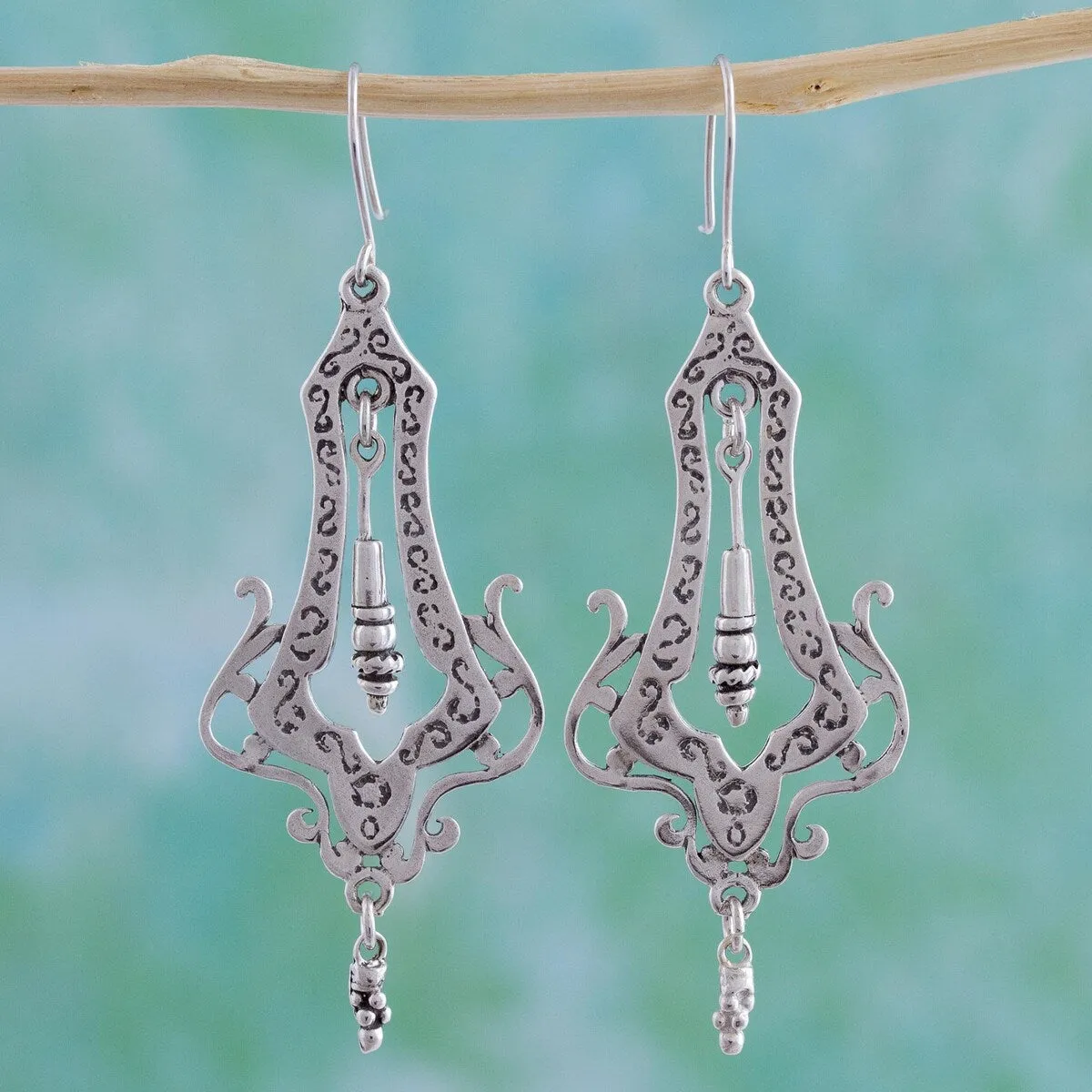 Novica Handmade Long Lace Sterling Silver Dangle Earrings sold by Zulily product image thumbnail 2