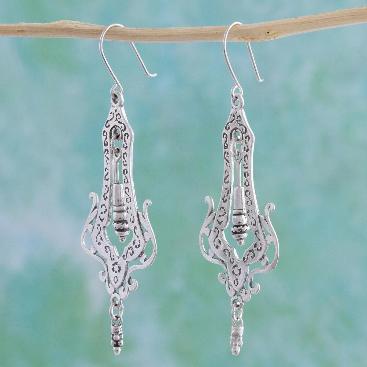 Novica Handmade Long Lace Sterling Silver Dangle Earrings sold by Zulily product image thumbnail 3
