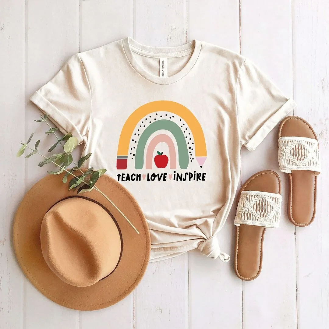 Teach Love Inspire Rainbow Short Sleeve Tee sold by Zulily