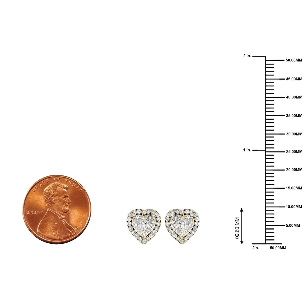 De Couer 14K Yellow Gold 1/2ct TDW Diamond Heart Shape Earrings sold by Zulily product image thumbnail 5