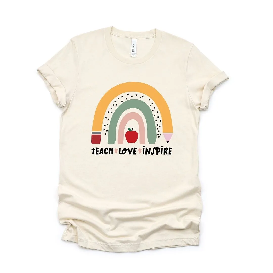 Teach Love Inspire Rainbow Short Sleeve Tee sold by Zulily product image thumbnail 2