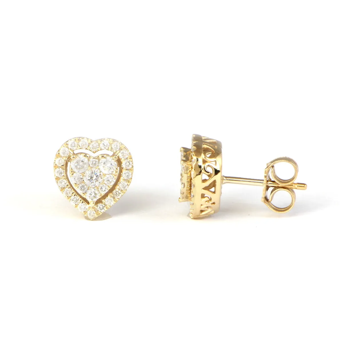 De Couer 14K Yellow Gold 1/2ct TDW Diamond Heart Shape Earrings sold by Zulily product image thumbnail 4