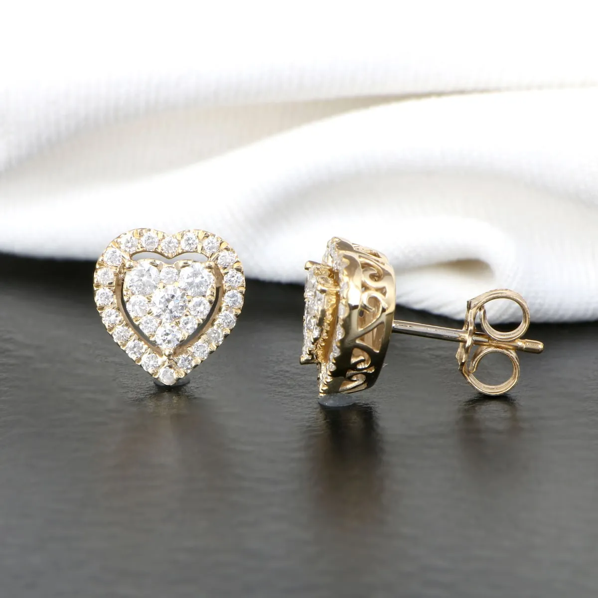 De Couer 14K Yellow Gold 1/2ct TDW Diamond Heart Shape Earrings sold by Zulily